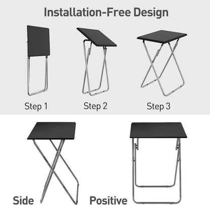 Klappbarer Beistelltisch Industriestil Schwarz 37x47x66cm