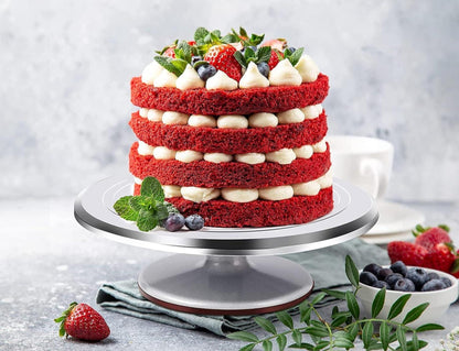 Backzubehör Edelstahl Drehbarer Tortenplatte Kuchendeko Spritztüllen