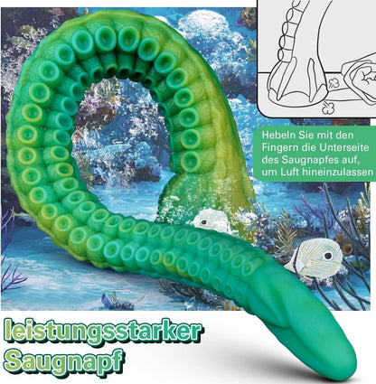 40CM Flüssiges Silikon Oktopus-Tentakel Dildo mit Saugnapf