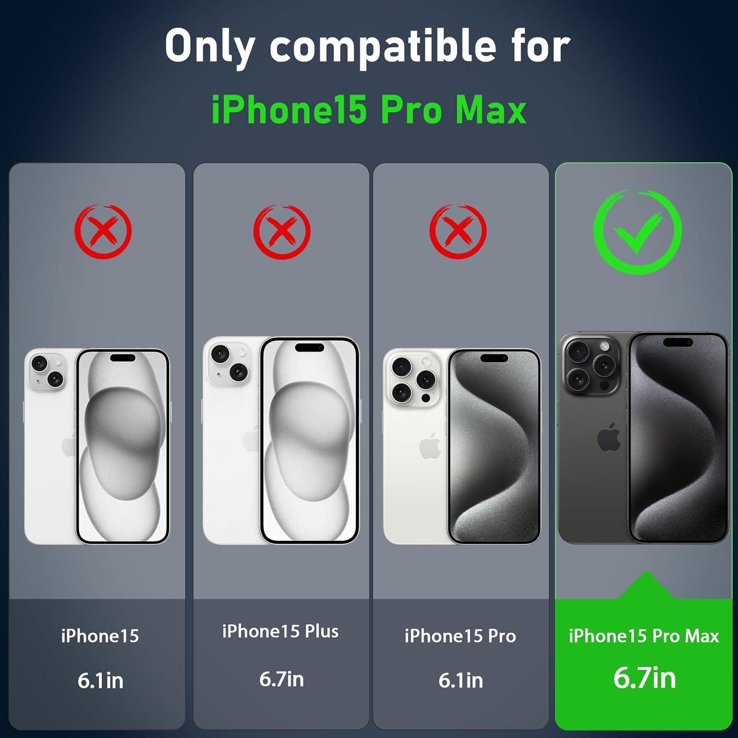 360 Grad Stoßfeste iPhone 15 Pro Max Hülle mit Glas und