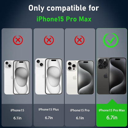 360 Grad Stoßfeste iPhone 15 Pro Max Hülle mit Glas und
