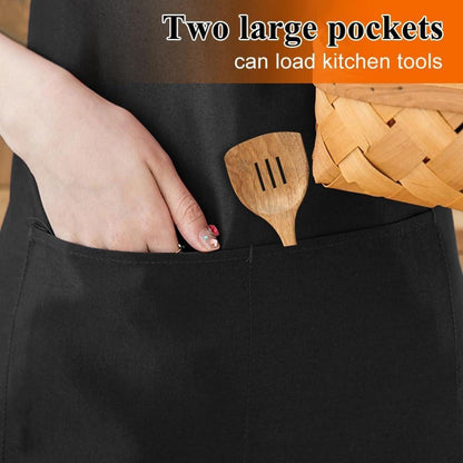 Verstellbare Küchenschürze 2 Taschen Kochschürze Schwarz