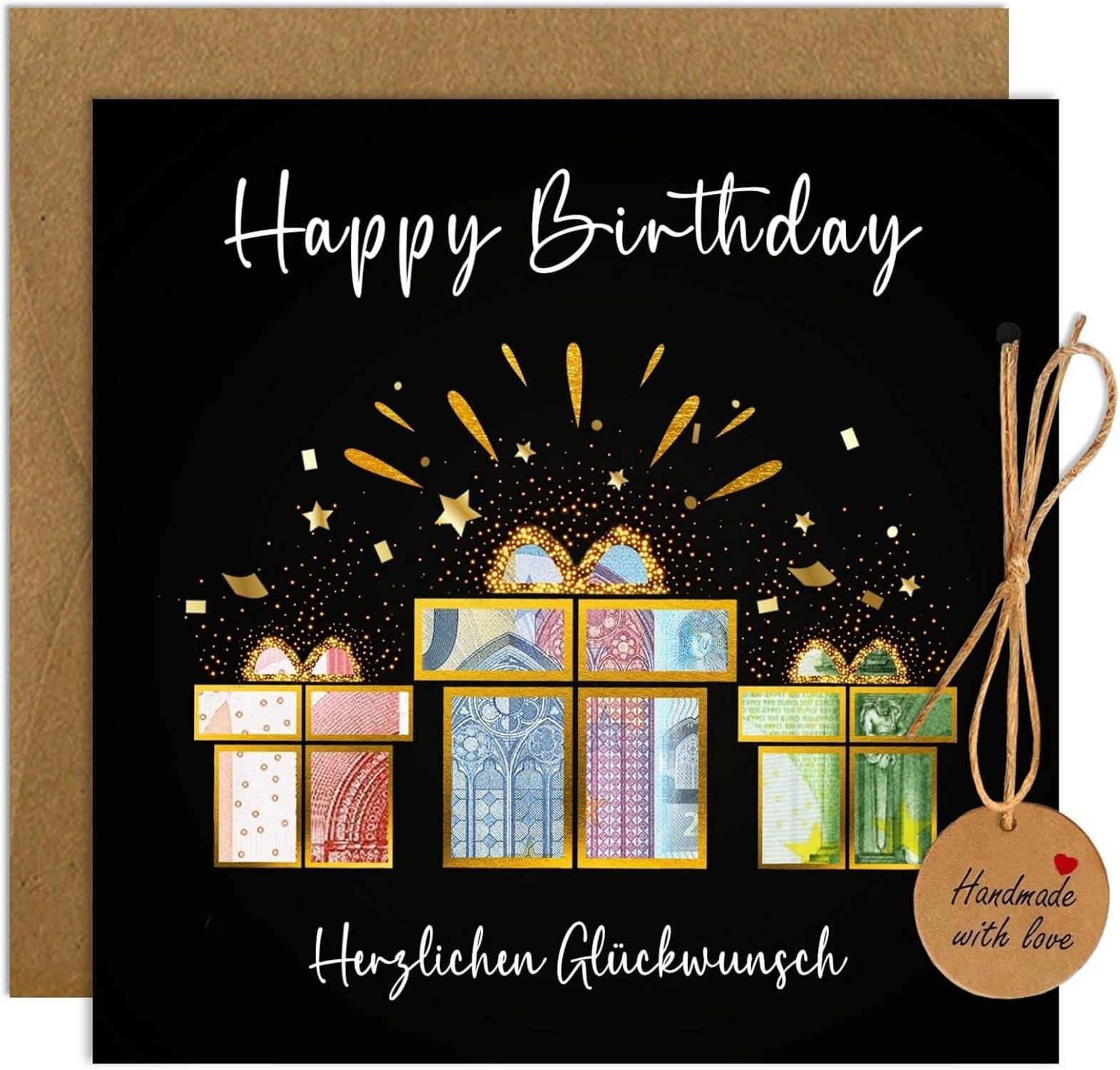 Geldgeschenke Geburtstag Verpackung mit Geburtstagskarte Umschlägen
