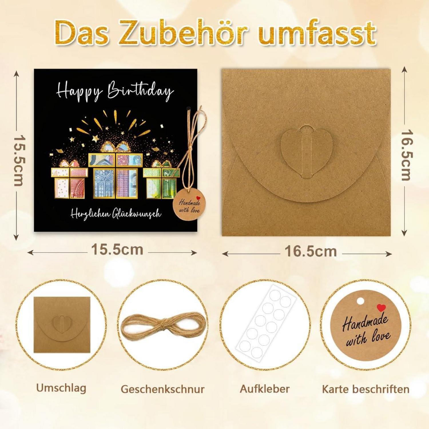 DIY Geldgeschenk Verpackung Geburtstag mit Karte Umschlag