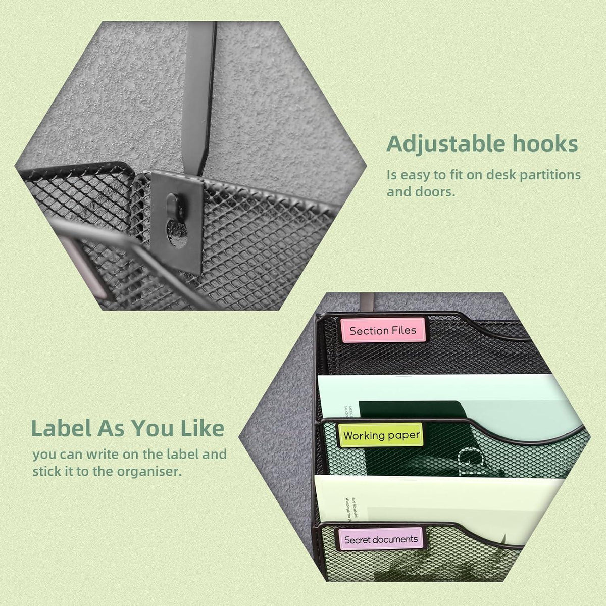 Zeitschriftensammler Mental Mesh Wandmontage A4 Büro-Organizer