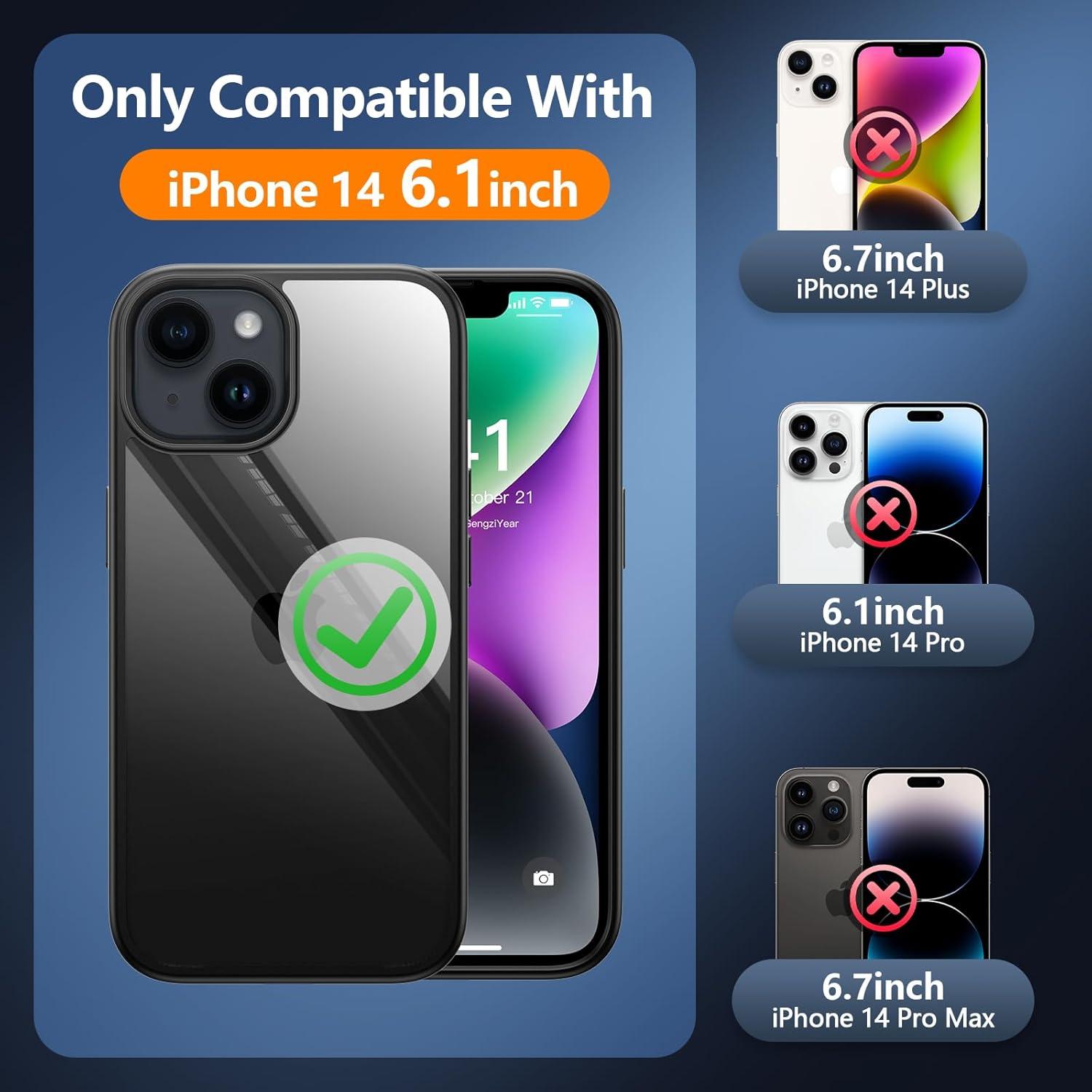iPhone 14 Hülle 360 Grad Fullbody mit Eingebauter Glas