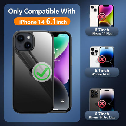 Schwarze iPhone 14 Hülle 360° Schutz Stoßfest Fullbody 6.1