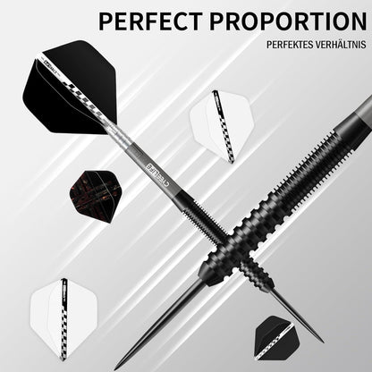 Professionelles Tungsten Darts Set mit 3 Schäften & 9 Flights