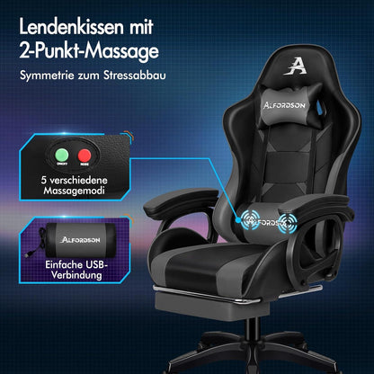 Bürostuhl Massage-Lendenkissen ergonomisch neigbare Rückenlehne