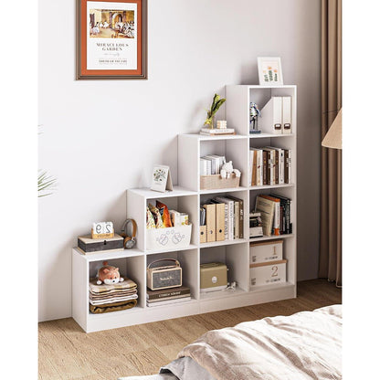 Bücherregal 10-Würfel Weiß – Verstellbar & Modular für Wohnzimmer