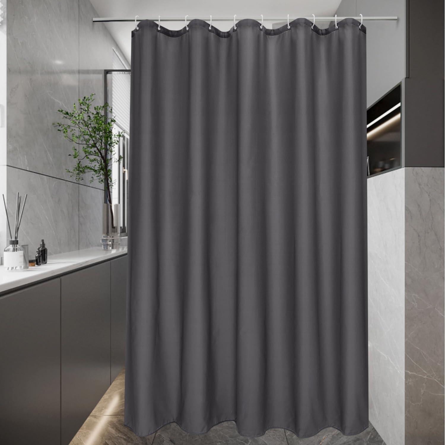 Duschvorhang Textil Wasserdicht Antischimmel 150x180 Schmal Dunkelgrau