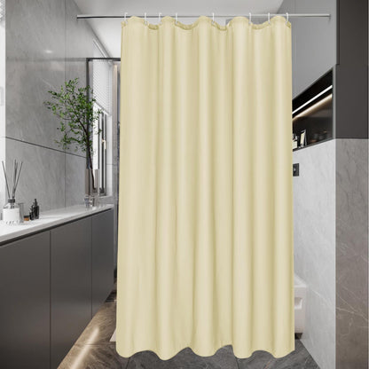 Duschvorhang Beige Textile Polyester Stoff Wasserabweisend 120x200cm