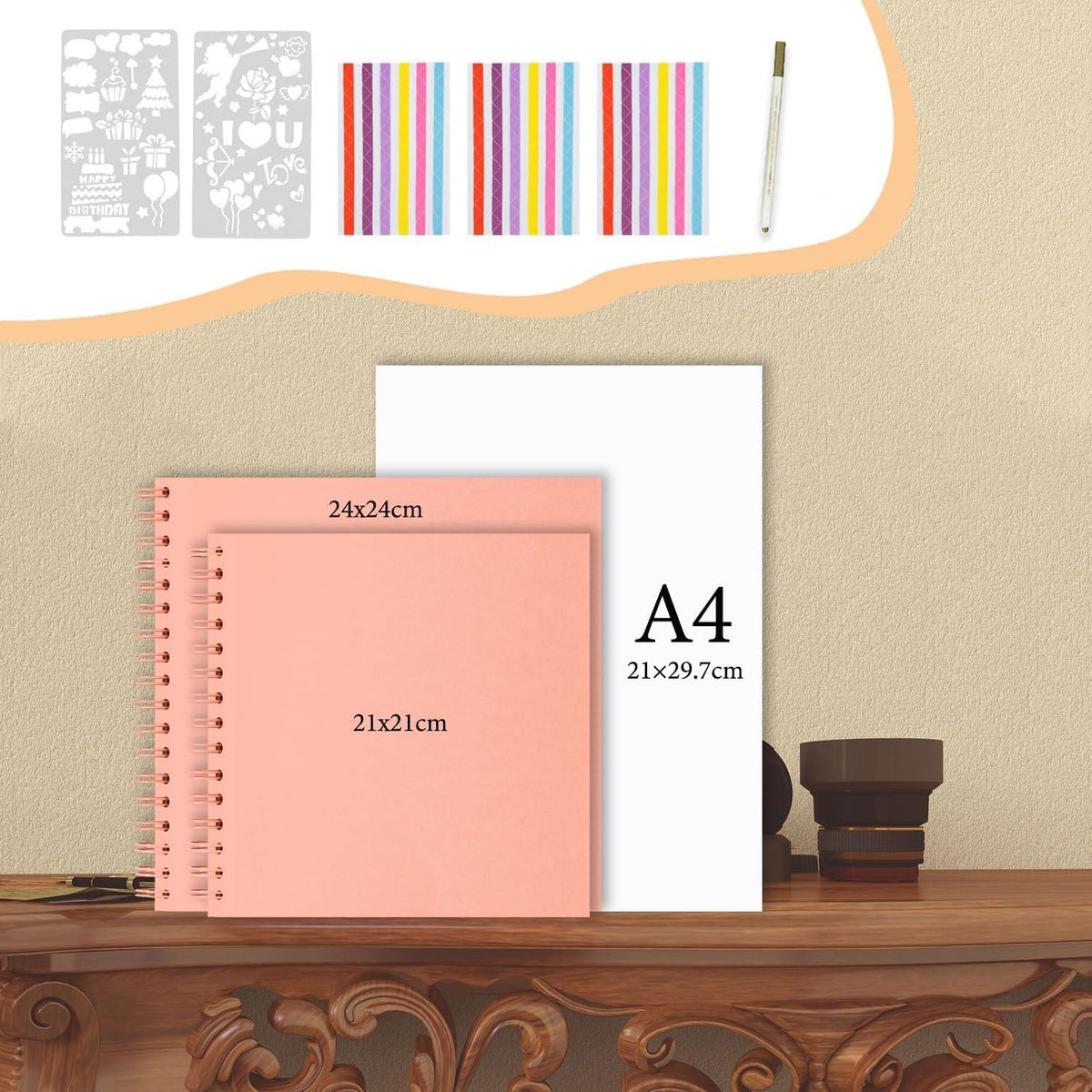JAECU DIY Fotoalbum Spiralalbum 21x21cm 40 Seiten Scrapbook Baby Familie
