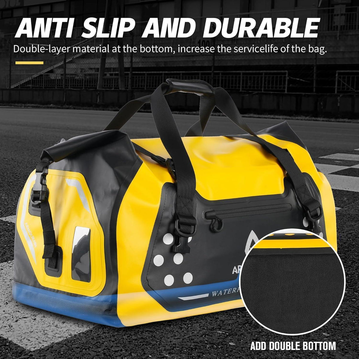 Motorrad Trockentasche 75L Wasserdicht, Gelb