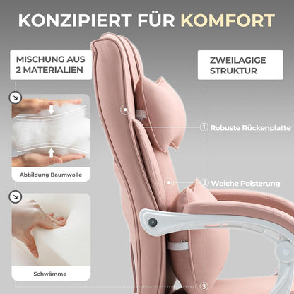 Ergonomischer Chefsessel mit Fußstütze und Lendenwirbelstütze