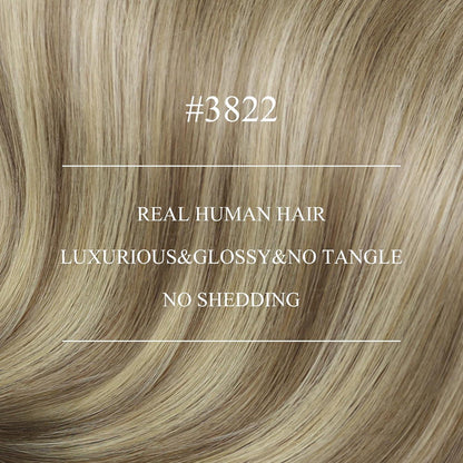 Echthaar Nanoring Extensions Balayage Braun Blond 50cm