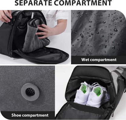 Erweiterbare Reisetasche Sporttasche Herren Damen 72L Grau 80x30x30cm