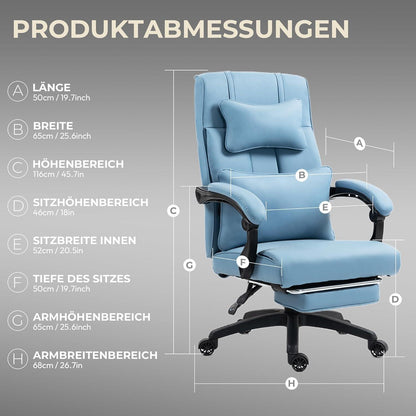 Ergonomischer Chefsessel mit Fußstütze und