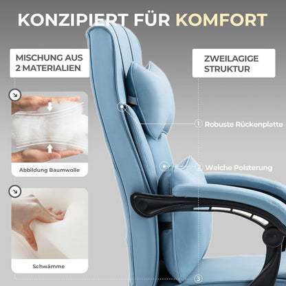 Ergonomischer Chefsessel mit Fußstütze und