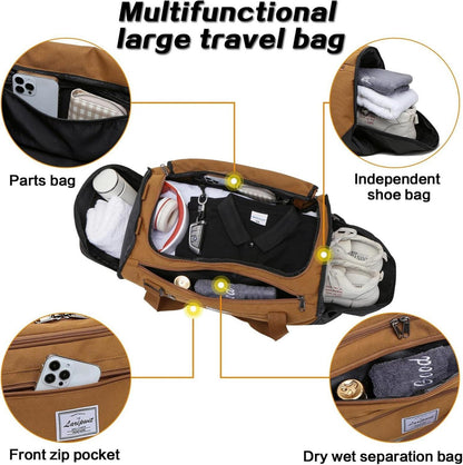 Laripwit 40L Reisetasche Herren Sporttasche mit Schuh- und Nassfach