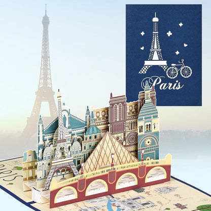 Joyoldelf Pop Up Karte Paris Eiffelturm 3D Reisegutschein