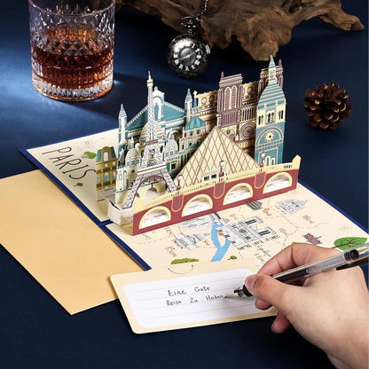 3D Pop Up Karte Paris Eiffelturm Reisegutschein Geburtstag Urlaub