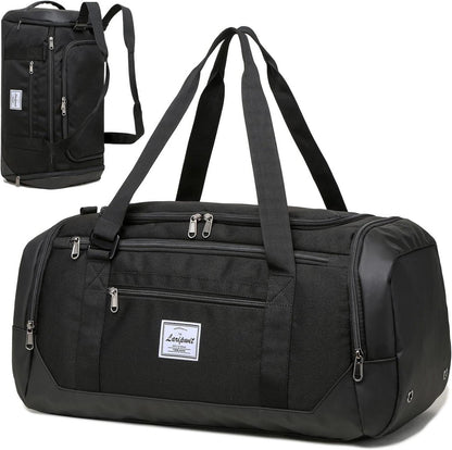 Sporttasche 40L mit Schuh- und Nassfach für Reisen Schwarz