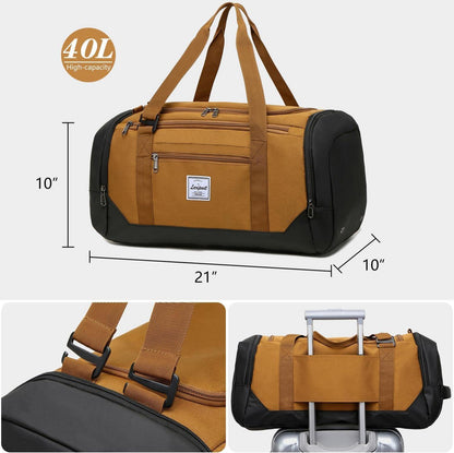 Sporttasche Herren 40L Rucksack Reisetasche Fitness Gym Wasserdicht Brown
