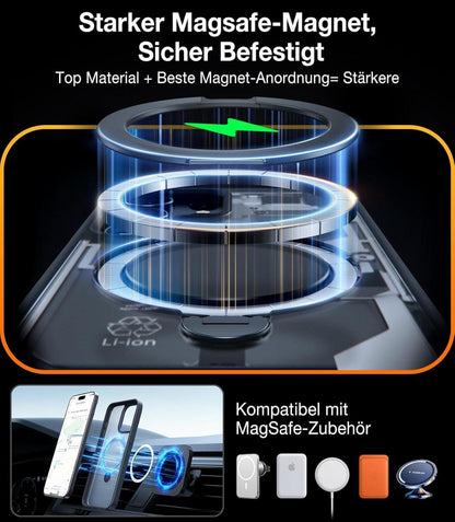 TORRAS 360° Ostand Spin iPhone 13 Pro Max Hülle Militärschutz Matt Schwarz