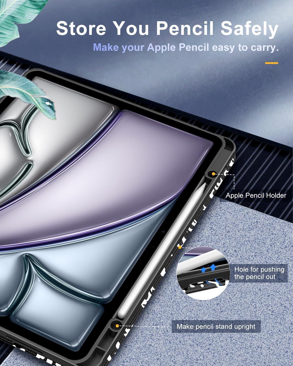 Schutzhülle für iPad Air 13 2024 mit Stifthalter & Transparenter Rückseite