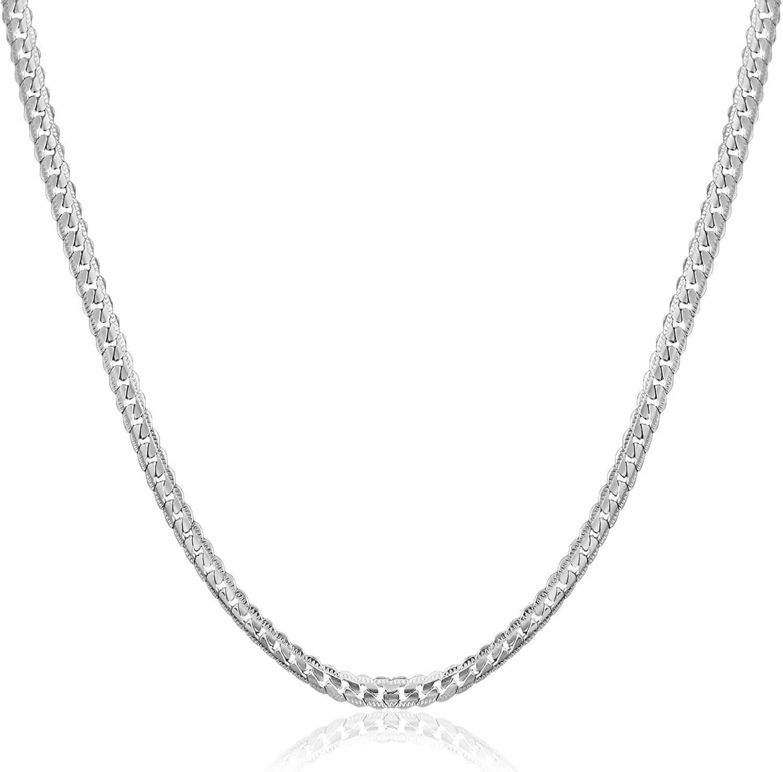 Panzerkette Edelstahl Silber Elegante Link Kette 4/5/6mm 46/51/56cm