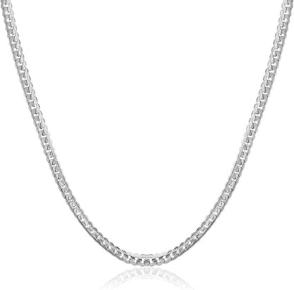 Panzerkette Edelstahl Silber Elegante Link Kette 4/5/6mm 46/51/56cm
