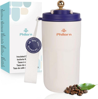 Isolierter Kaffeebecher 15oz Thermobecher mit Deckel Edelstahl