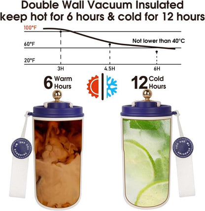 Thermobecher Kaffee to go Becher 420ml Edelstahl Blau auslaufsicher