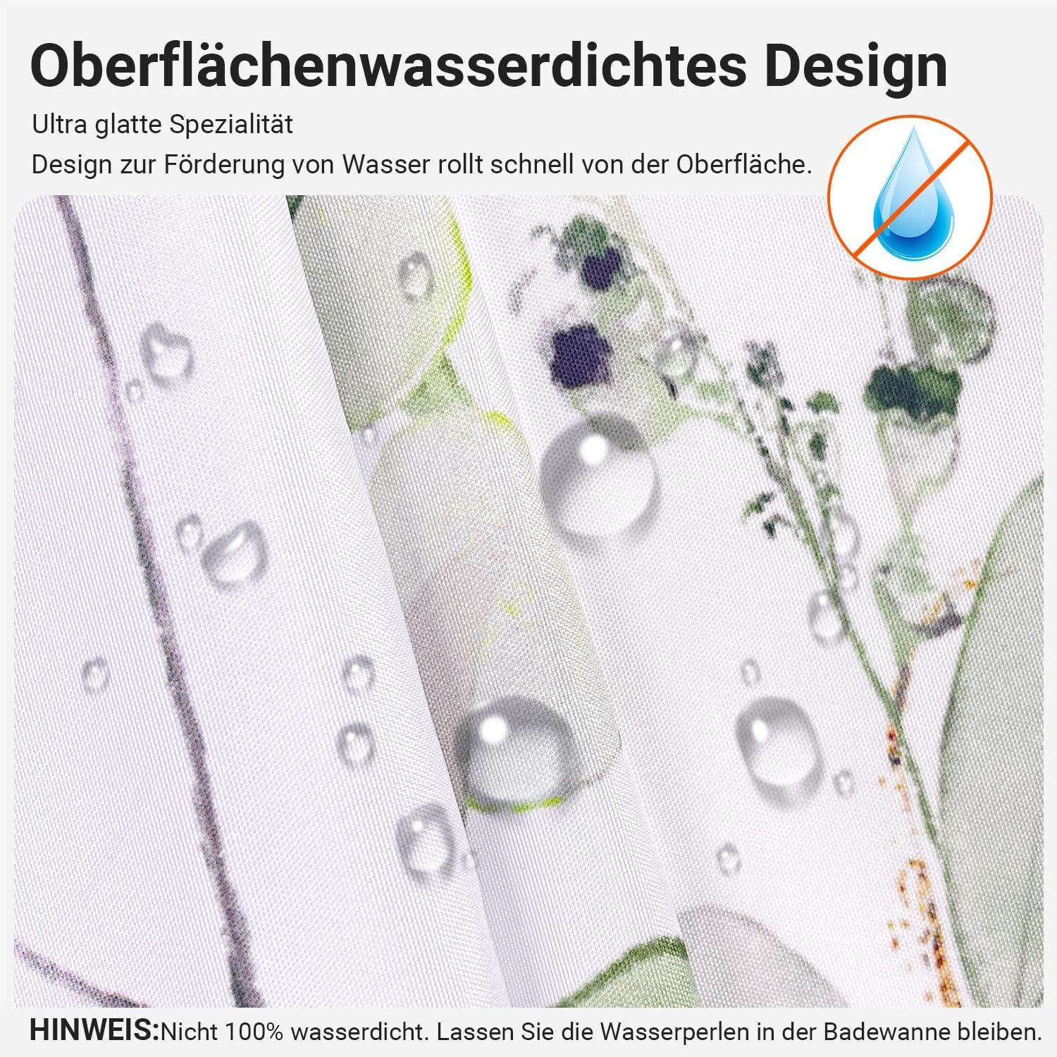 Duschvorhang Goldene Blätter Antischimmel 100x200cm
