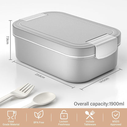 LEIKEEGO Lunchbox Bento Box Auslaufsicher 1900ml Erwachsene Büro Schule