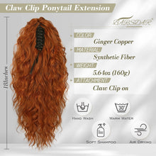 BARSDAR Pferdeschwanz Haarteil Kupfer 45cm Clip in
