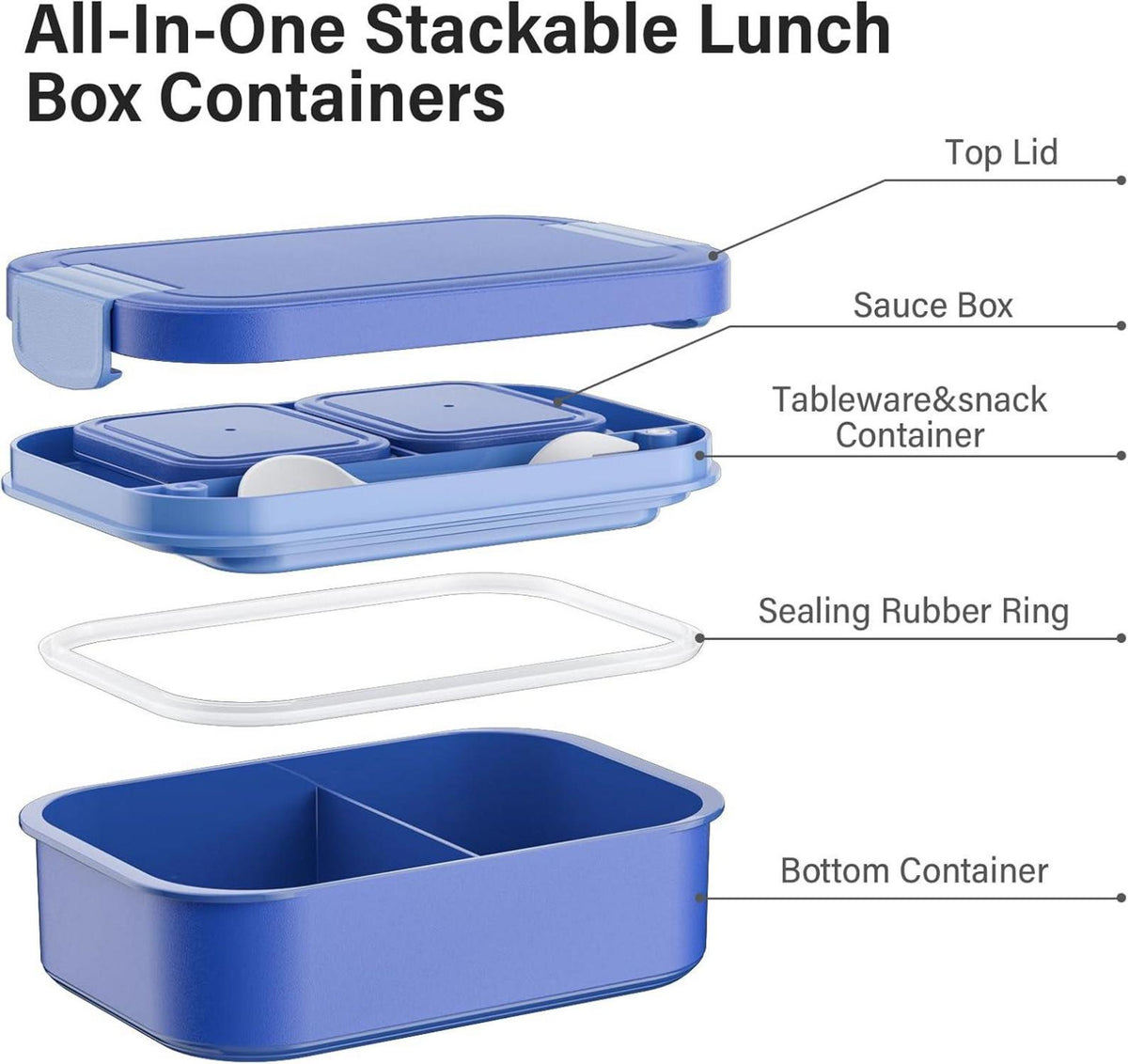 LEIKEEGO Lunchbox 1900ml Auslaufsicher Bento Box für Erwachsene