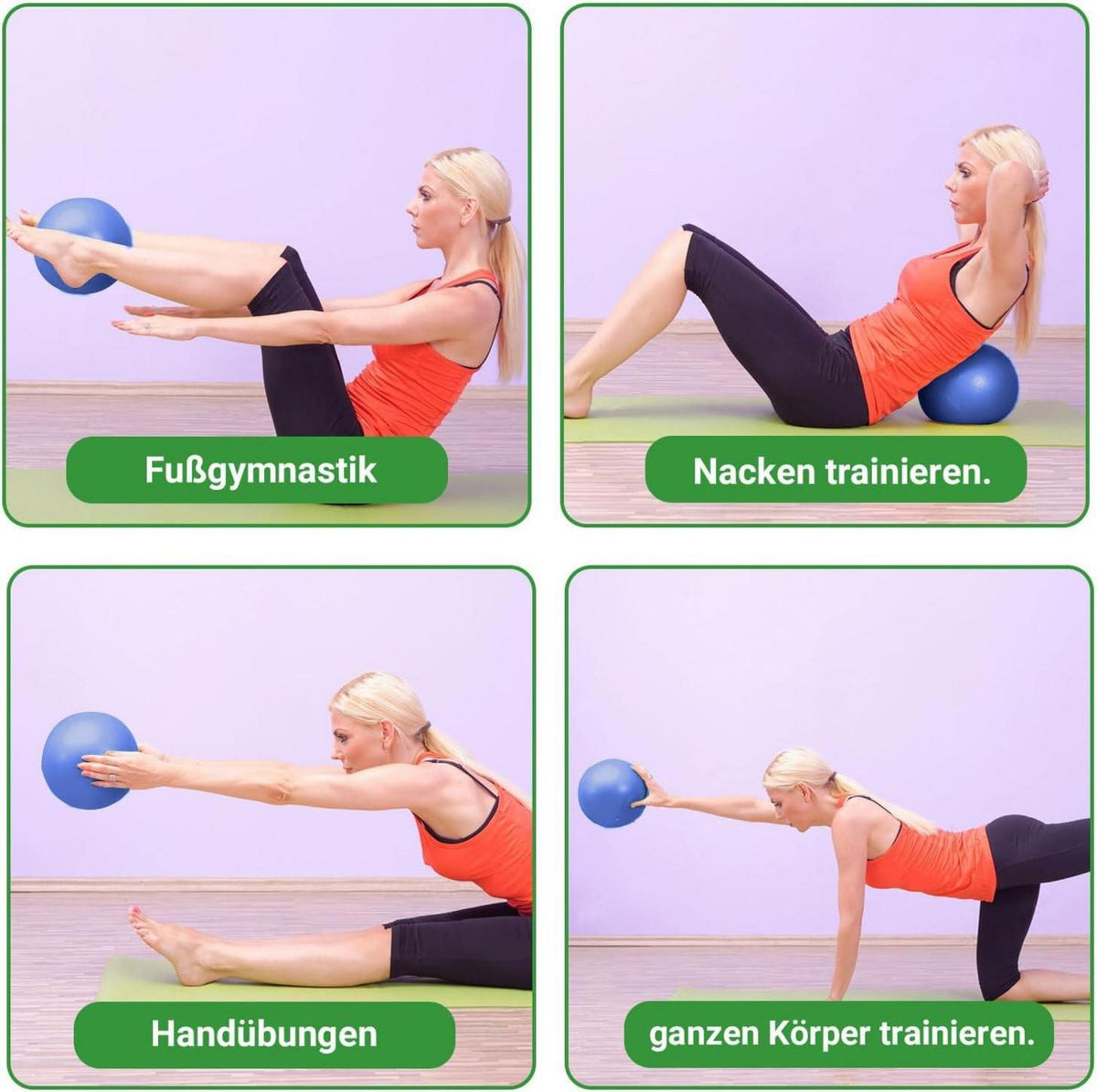 Kleiner Gymnastikball 25cm Yoga Pilates-Ball Fitnessball Baby Blau