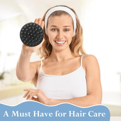Silikon Kopfhaut Massagebürste Haarwuchs Peeling Shampoo Schwarz