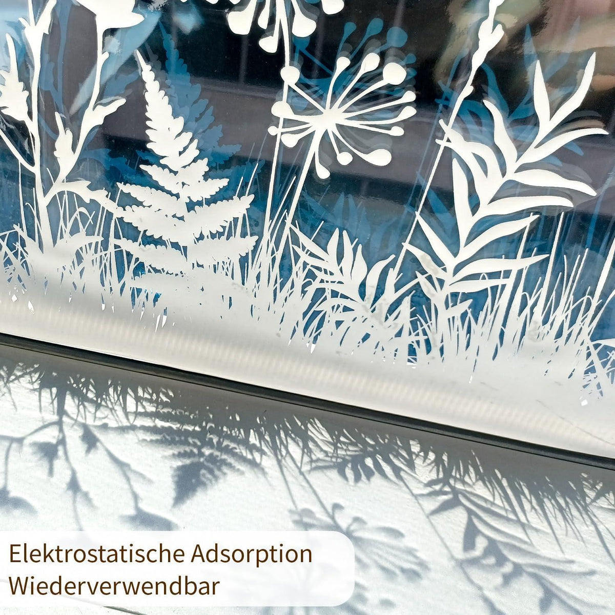 Weiße Blumen Fensterbilder - Frühlingsdeko für Fenster & Glastüren