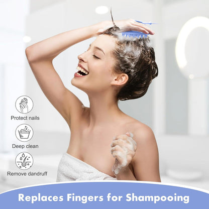 Silikon Kopfhaut Massagebürste für Haarwuchs und Peeling Lavendel