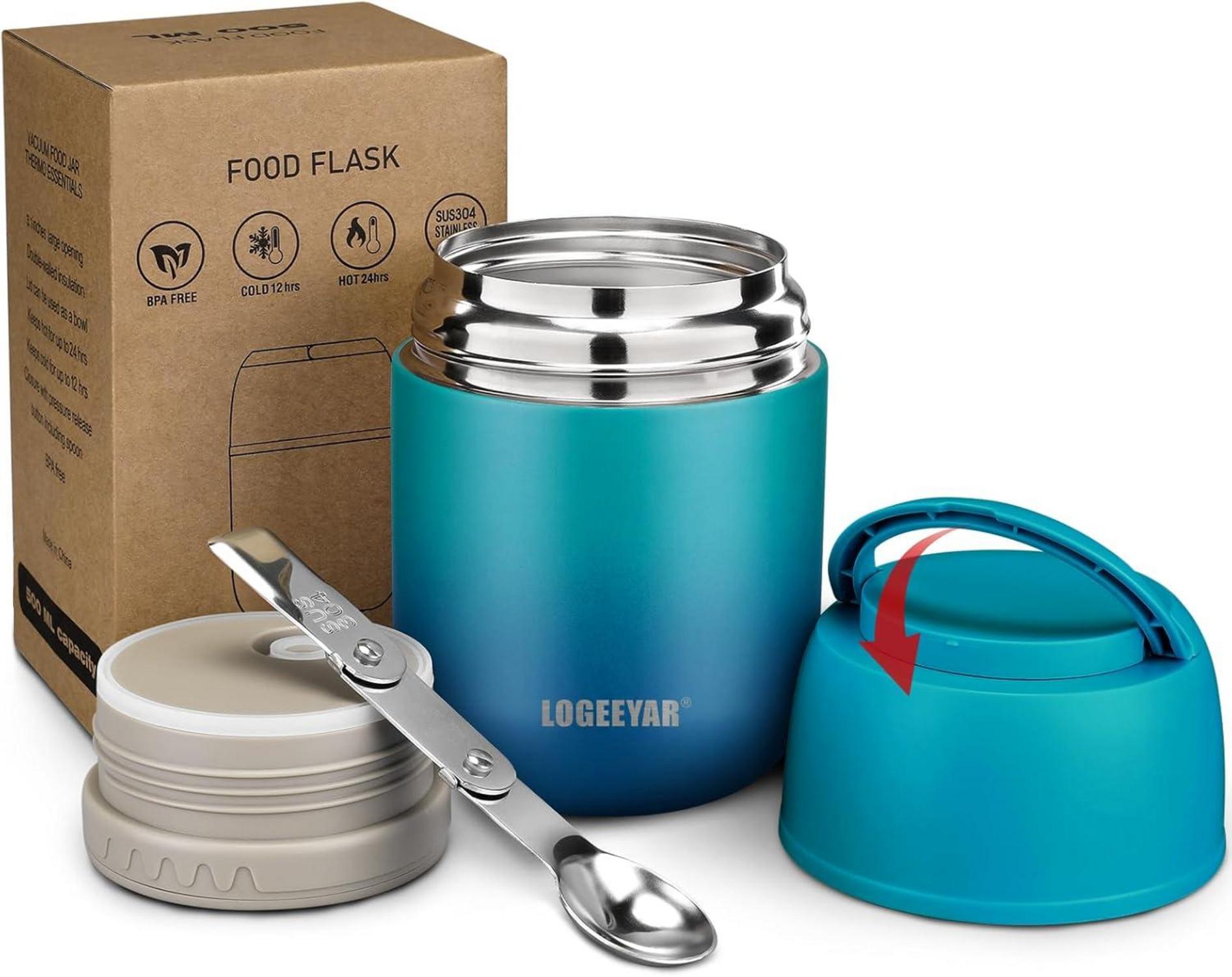 Isolierte Thermobehälter für Essen 500ml Edelstahl mit faltbarem