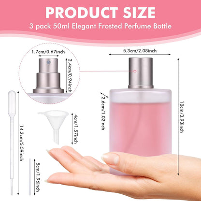 3er Set 50ml Parfumflaschen mit Zubehör - Nachfüllbar & Transparent