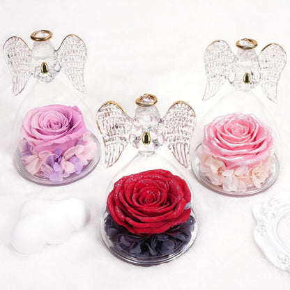 Ewige Rose Engel Figur Geschenkbox Rot für Frauen
