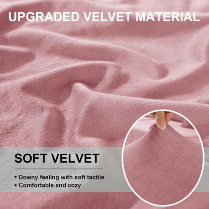Samt Sofaüberzug Stretch – Rosa, 1-Sitzer*2