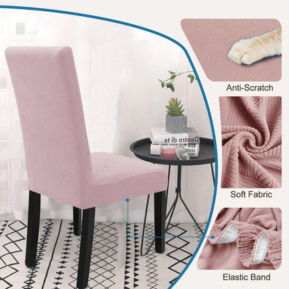 Stuhlhussen Stretch 2er Set Rosa – Abnehmbar & Waschbar