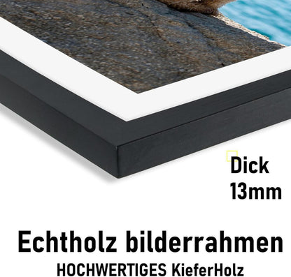 Kollyseek Bilderrahmen Set Schwarz 30x40cm Echtholz Acrylglas 3er