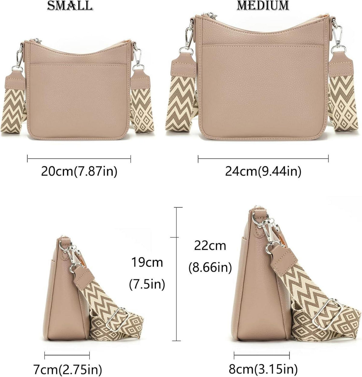 Handtasche Damen Mittelgroß Umhängetasche Crossbody Khaki