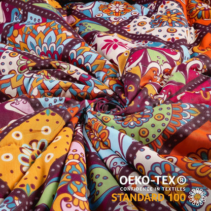 Bettwäsche-Set Baumwolle 155x220 cm Bunt Böhmen Paisley